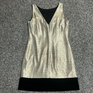 🌸4/$20🌸White House Black Market Women's Dress Gold/Black Size XSP EUC